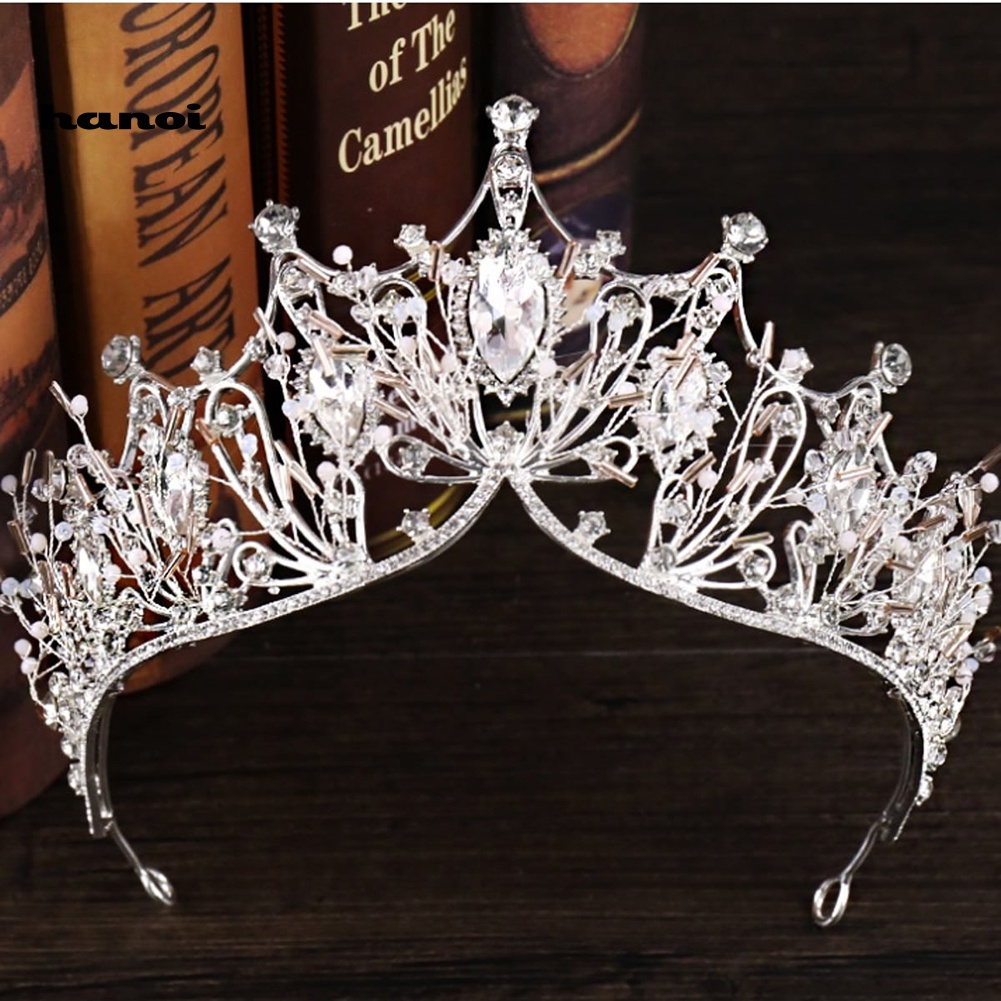 Vương Miện Cài Tóc Đính Đá Lấp Lánh Cho Cô Dâu