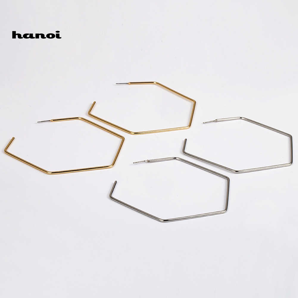 Khuyên Tai Hình Lục Giác Thời Trang Cá Tính Dành Cho Nữ