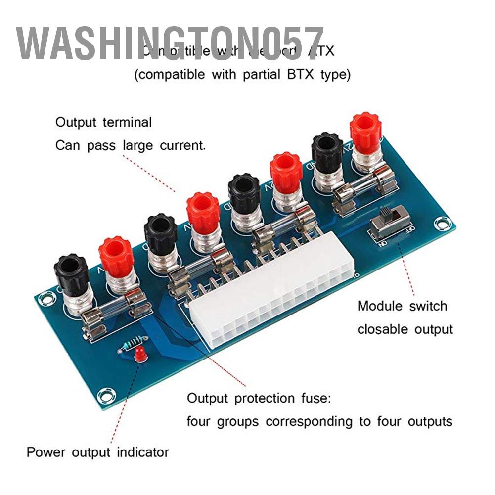 Washington057 XH-M229 Công tắc nguồn chỉ báo cổng ATX 24 chân cho các dự án điện toán Hệ thống nhúng