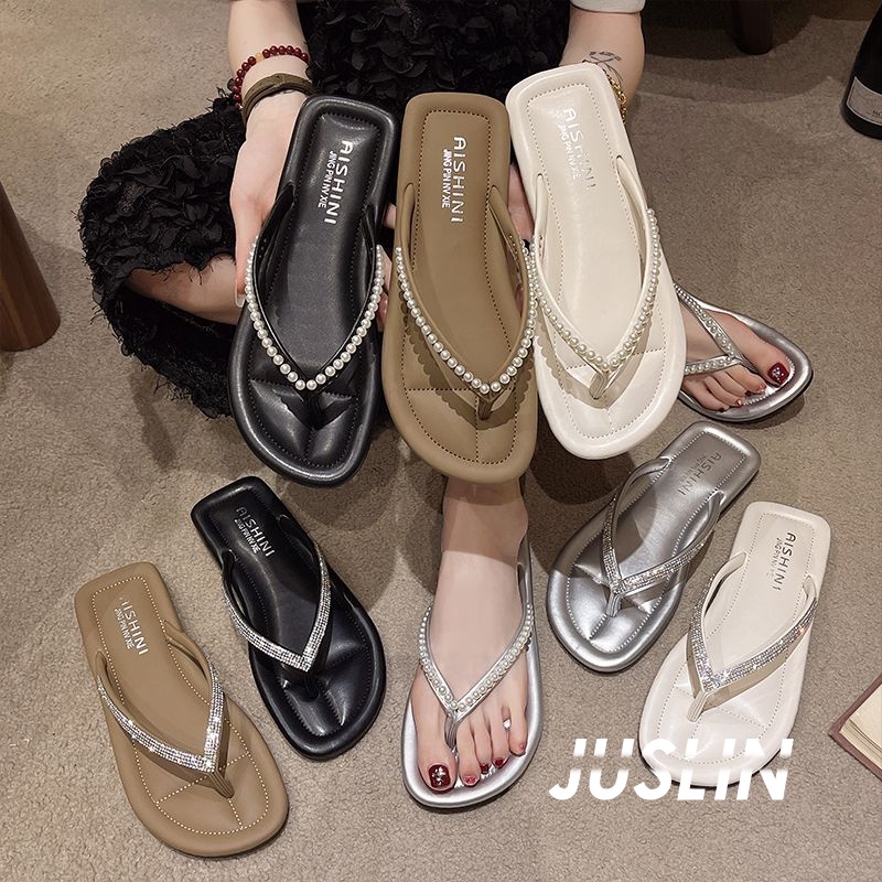 JUSLIN dép sandal nữ dép bánh mì đế cao thời trang 2023 NEW 071903