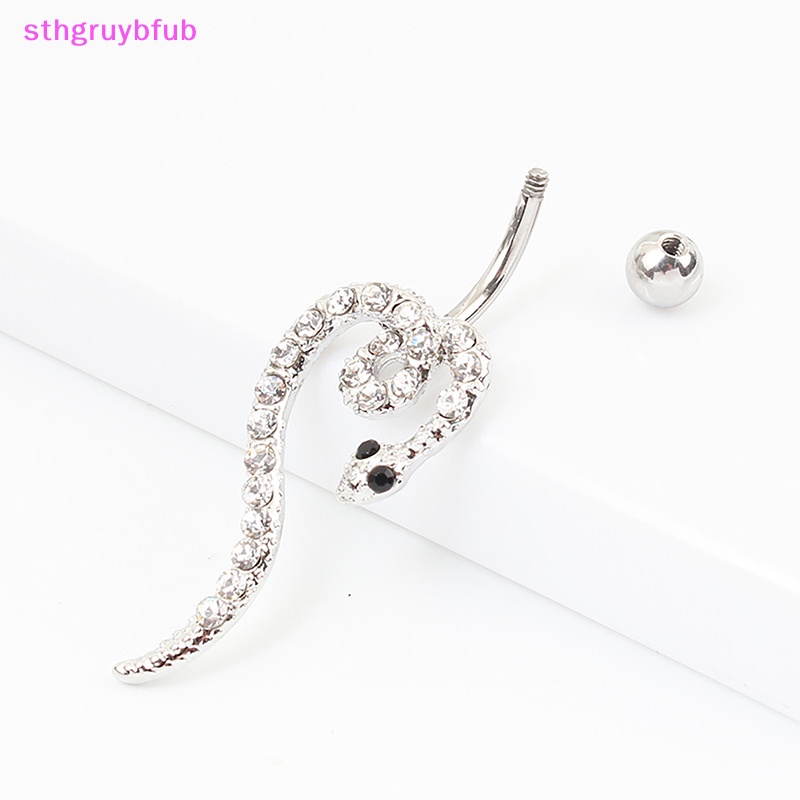 Sthb Khuyên Rốn Bằng Thép Không Gỉ Hình Rắn Đính Đá Pha Lê Gợi Cảm s VN