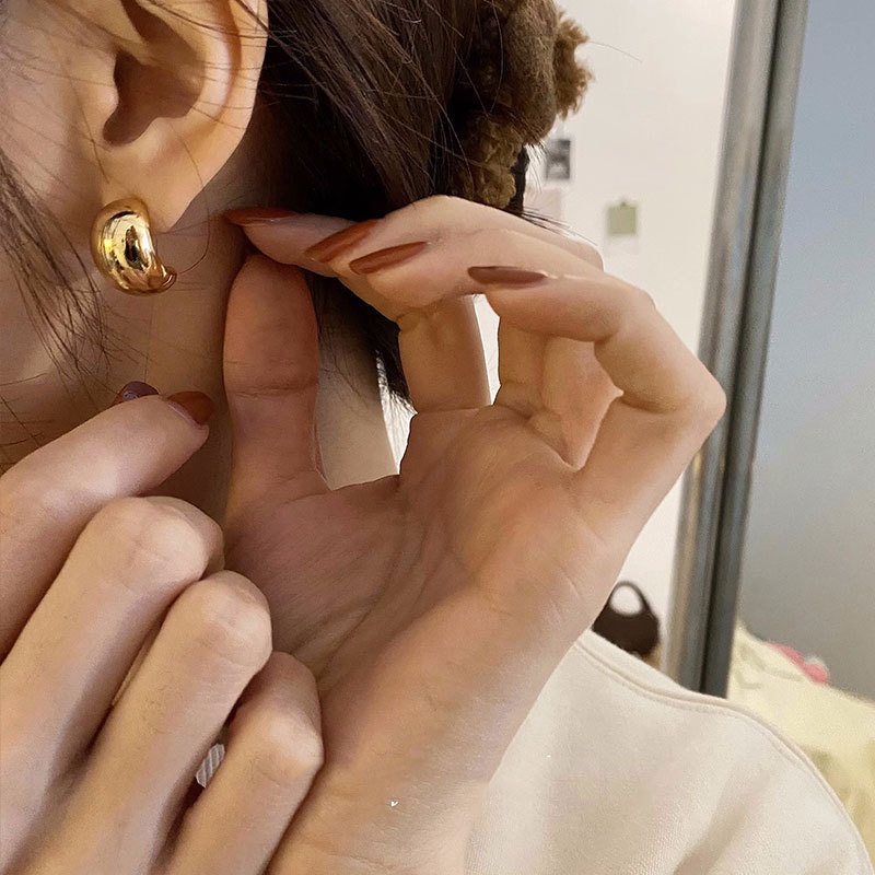 Bông Tai Hợp Kim Hình Hạt Đậu Nhỏ Phong Cách Retro Sang Trọng Thời Trang Cho Nữ