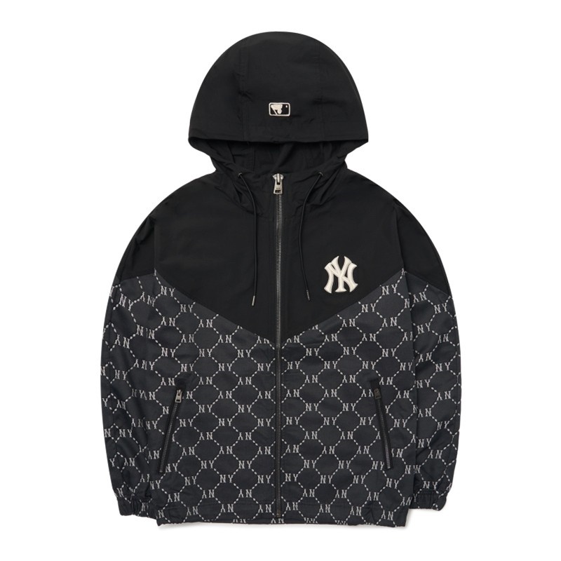 Áo Khoác Gió Thêu Logo MLB NY 100% Chính Hãng Có Khóa Kéo Thời Trang Cho Nam Và Nữ