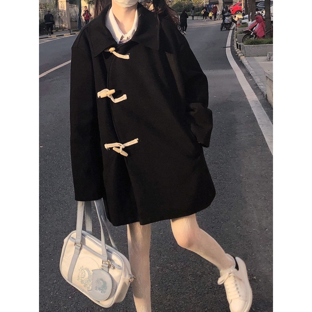 Áo Khoác Len Cài Nút Kiểu Nhật Bản Thời Trang Mùa Thu Cho Nữ