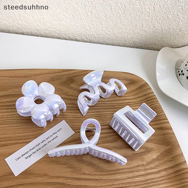 Steedsu Kẹp Tóc Acrylic Hình Hoa Cá Mập Màu Sắc Ma Thuật Mùa Hè Hàn Quốc hhno