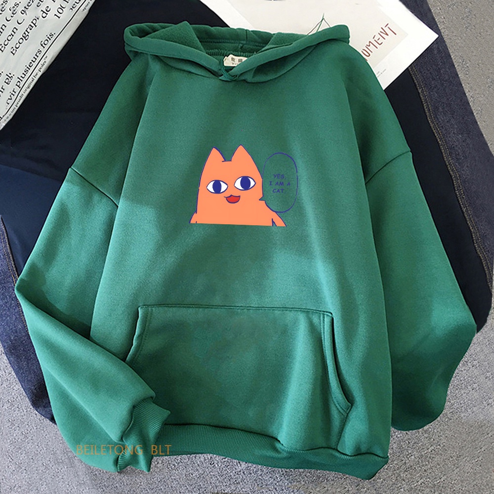 Azumanga Daioh OH MY GAH Áo Hoodie In Hình Mèo Hoạt Hình Dễ Thương Thời Trang Thu Đông / Đông Dành Cho Nữ Toàn Bộ