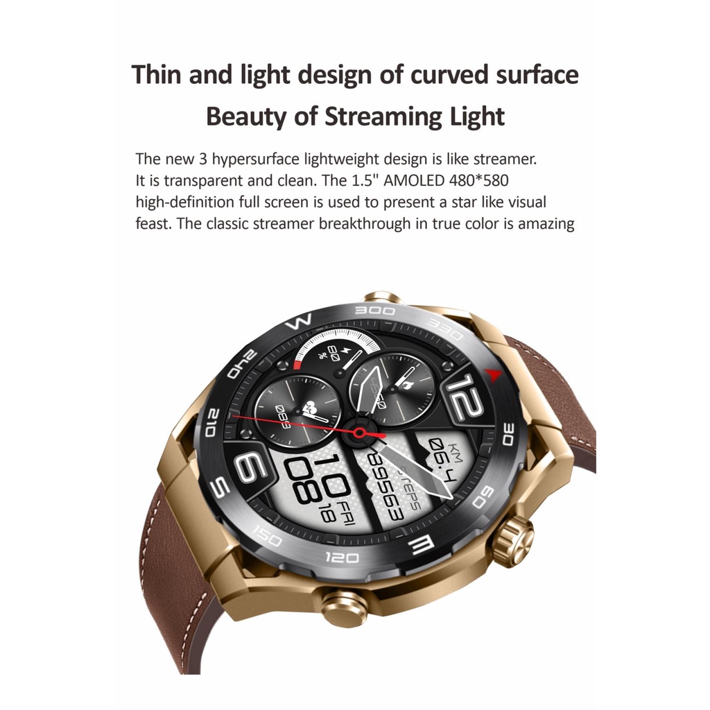 Đồng Hồ Thông Minh HK5 Màn Hình Oled Có Chức Năng Nghe Gọi GPS 1.5 Inch