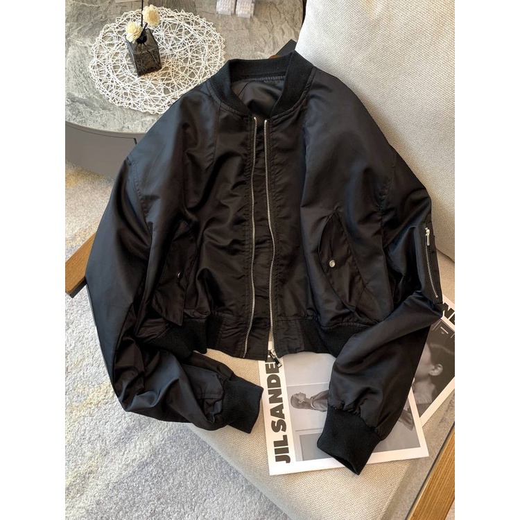 Áo Khoác Bóng Chày Ngắn Phối Túi Màu Sắc Ngọt Ngào Thời Trang Xuân Thu 2023 Cho Nữ