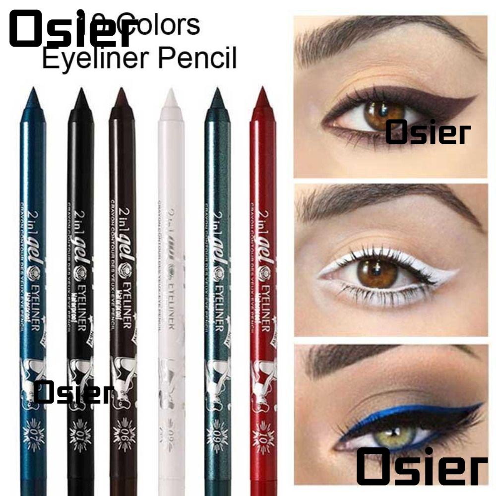 Osier1 gel eye liner pen, chì kẻ mắt nhiều màu trắng lâu trôi, mỹ phẩm hàn quốc trang điểm mắt nhanh khô không thấm nước cho phụ nữ