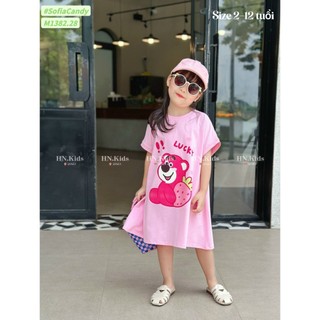 Váy cotton gấu dâu lotso cho bé gái