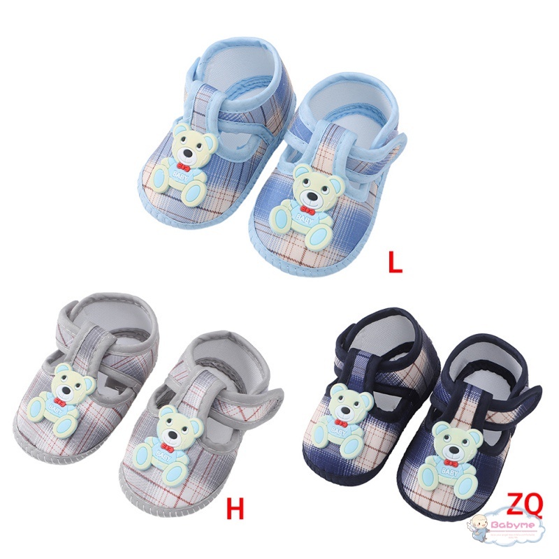 Giày Vải Canvas Họa Tiết Gấu Hoạt Hình Dễ Thương Cho Bé Sơ Sinh Từ 0-12 Tháng Tuổi