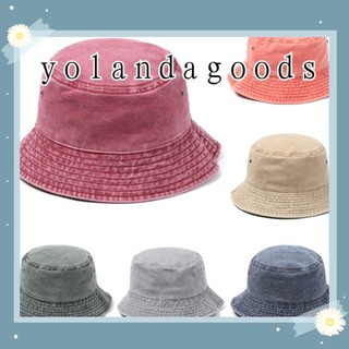 ☆YOLA☆ Fashion Bucket Hat Summer Denim Washed Fisherman Cap Women Men Outdoor Sunscreen Casual Foldable Cotton Retro Sun Hat/Multicolor