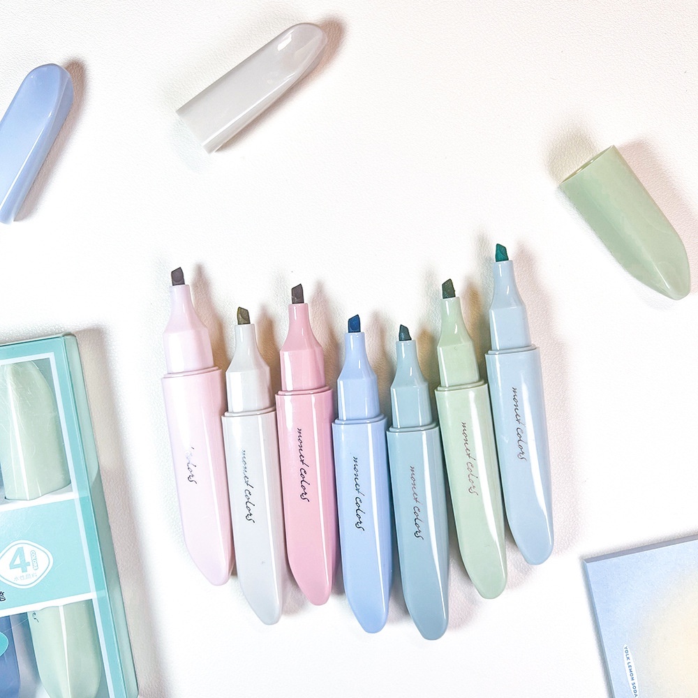 Sét 4 cây bút highlight MONET xinh xắn màu kẹo ngọt Bút Đánh Dấu Màu Pastel Cho Học Sinh