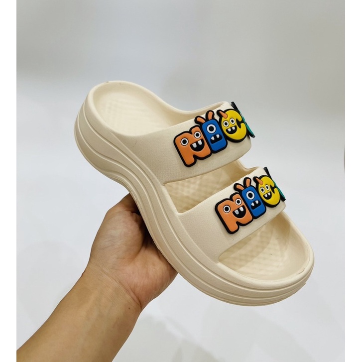 Dép đế đúc quai ngang thời trang nữ, Dép lê nữ 2 quai dễ đi dễ kết hợp tăng chiều cao