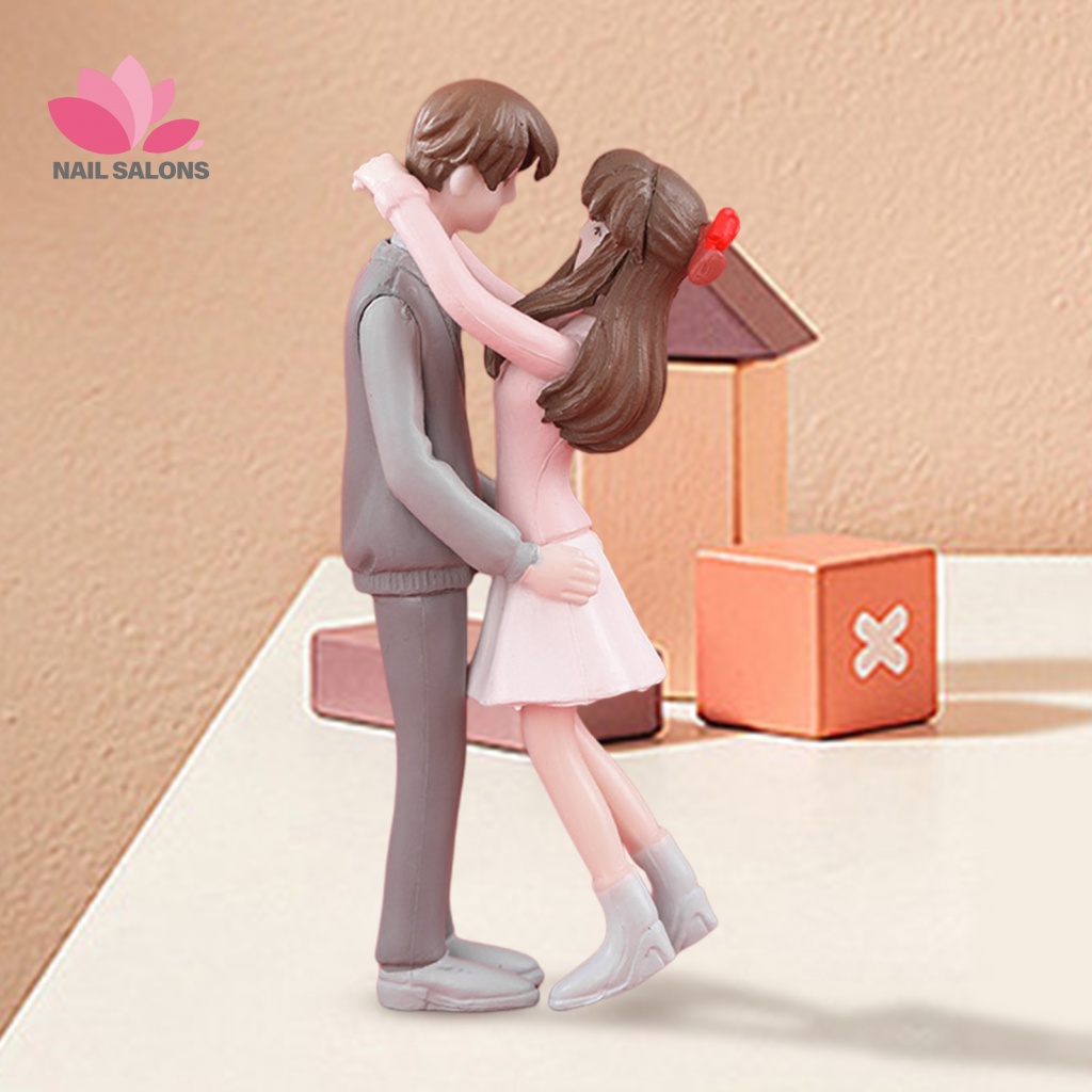 1 Cặp Tượng Cặp Đôi Tình Nhân Bằng Nhựa Lãng Mạn Trang Trí Bàn Làm Việc