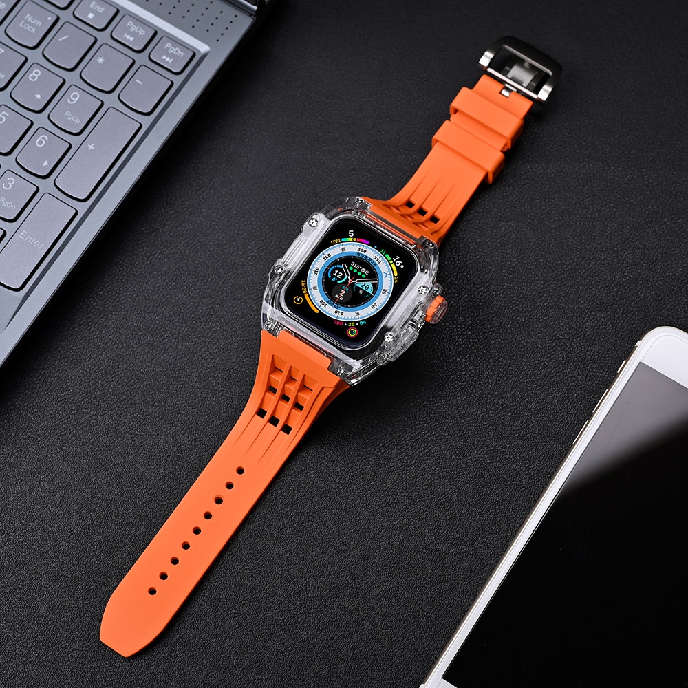 Dây Silicone Trong SuốT Cao Su Cho ĐồNg Hồ iWatch 8 7 44 / 45MM Ultra 49MM
