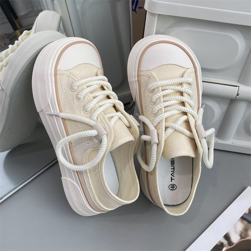 🔥Có Hàng Sẵn🔥 Giày Lười Niche Giày Thể Thao Canvas Đế Dày Mũi Quả Xoài Phong Cách Mới 2023