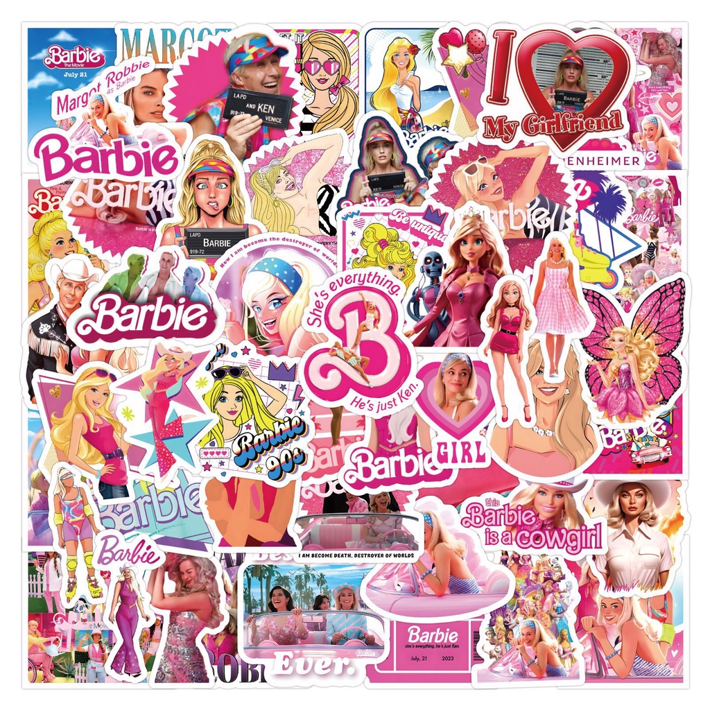 barbie sticker tiktok little red book trang trí máy tính xách tay vali máy tính sổ tay đồ chơi nhãn dán chống thấm nước bán buôn
