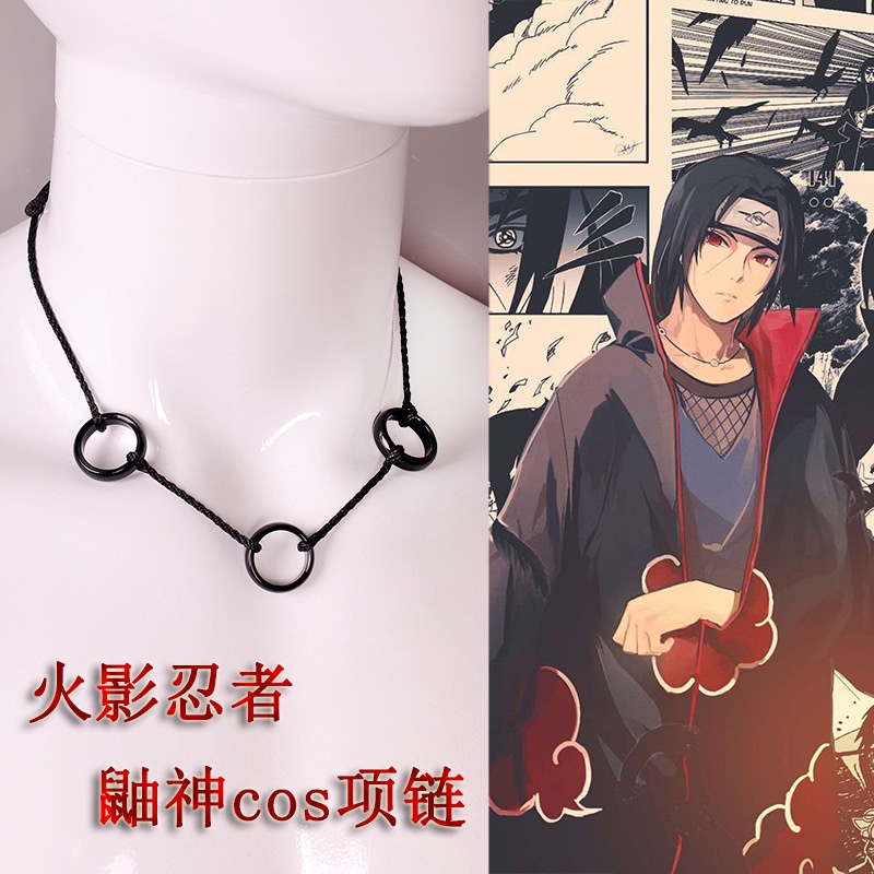 Naruto Anime Akatsuki Itachi Mặt Dây Chuyền Vòng Cổ Cho Nam Phụ Kiện Itachi Cosplay Trang Sức Hoạt H
