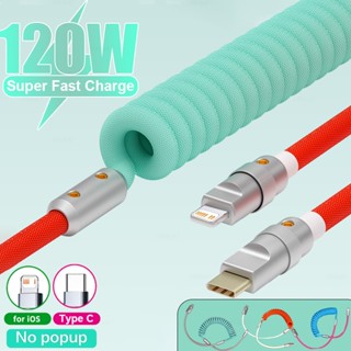 Dây Cáp Sạc Nhanh 120W 6A USB Loại C Bằng Nylon Bện Cho IPhone 14 13 Samsung 1M 6 Ft