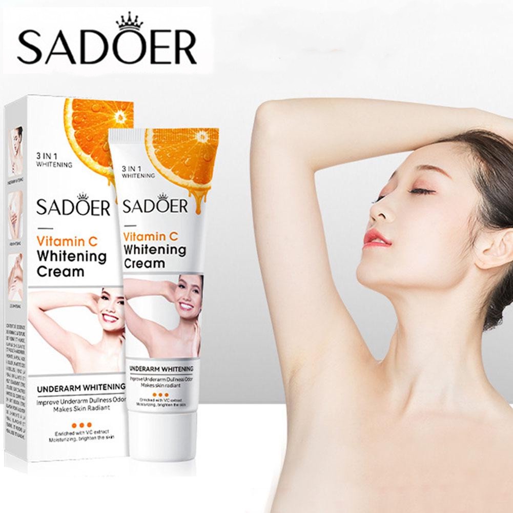Sadoer Vitamin C Nách Dưỡng Trắng Kem Tẩy Trắng Vùng Riêng Tư Khỏe Mạnh Loại Bỏ Hắc Tố Melanin Đầu Gối Cánh Tay Dưỡng Thể Chăm Sóc Da Produit heby1