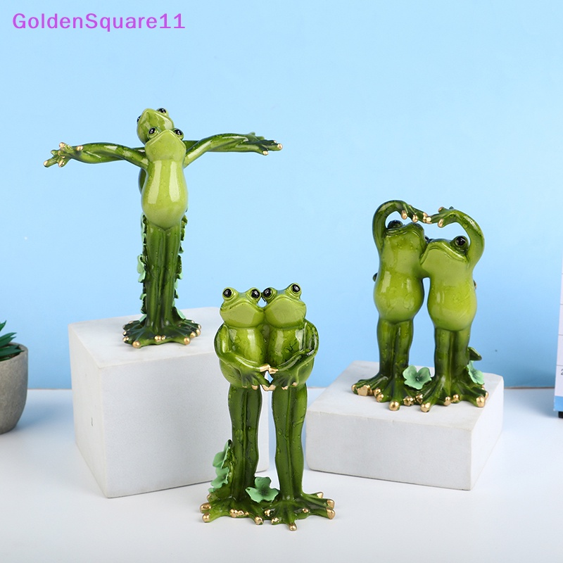 Mô Hình Cặp Đôi Ếch Hoạt Hình Bằng Resin Dễ Thương Trang Trí Nhà Cửa