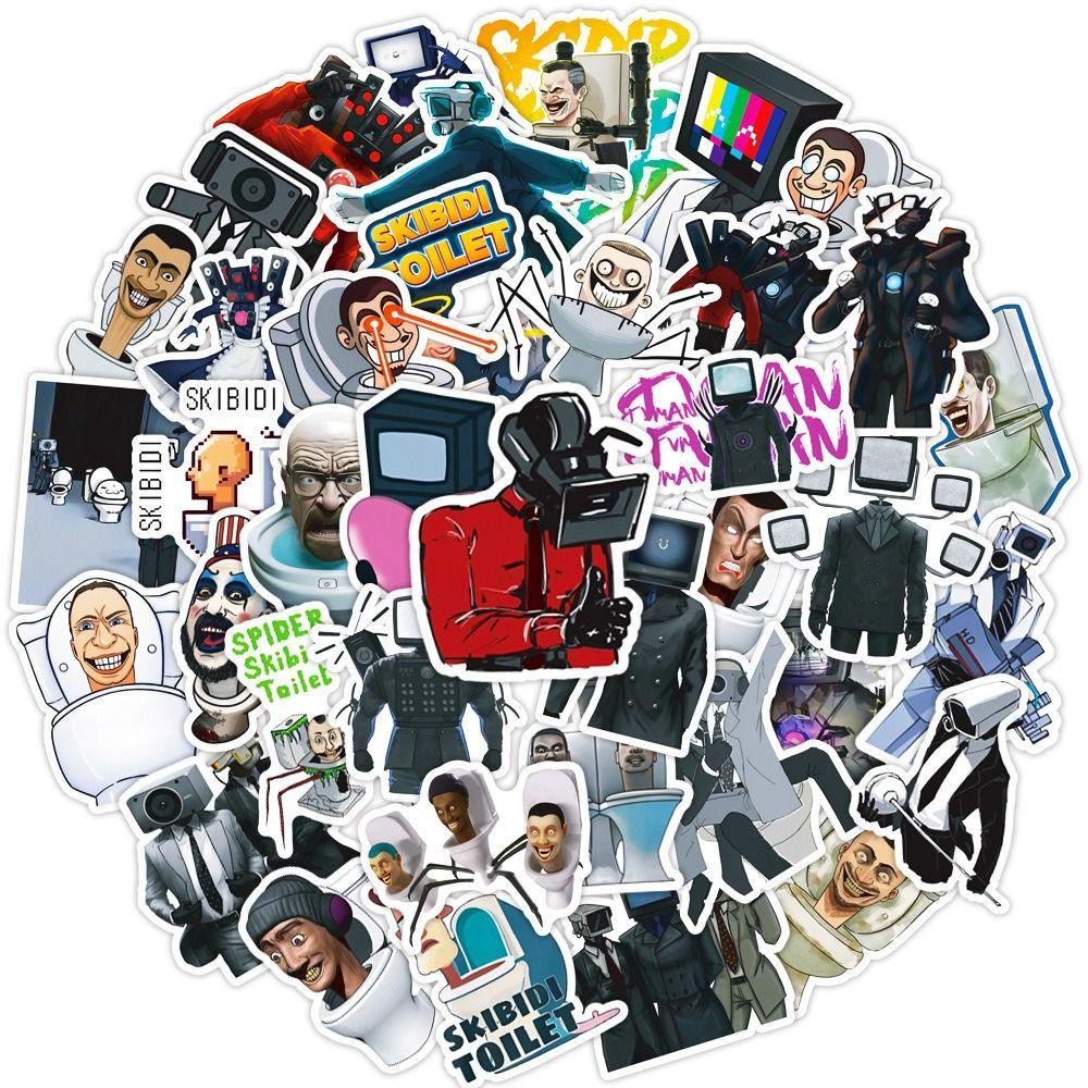 Avalentine 50/54 cái skibidi toilet graffiti dán, đề can trang trí graffiti đề can, hình dán graffiti vui nhộn sticker đồ chơi skibidi nhà vệ sinh điện thoại di động trang trí vali