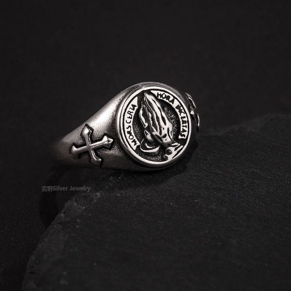 Nhẫn nam nữ titan freesize hình bàn tay phật HOPE Merin titan không gỉ điều chỉnh được size - Nhẫn Hope