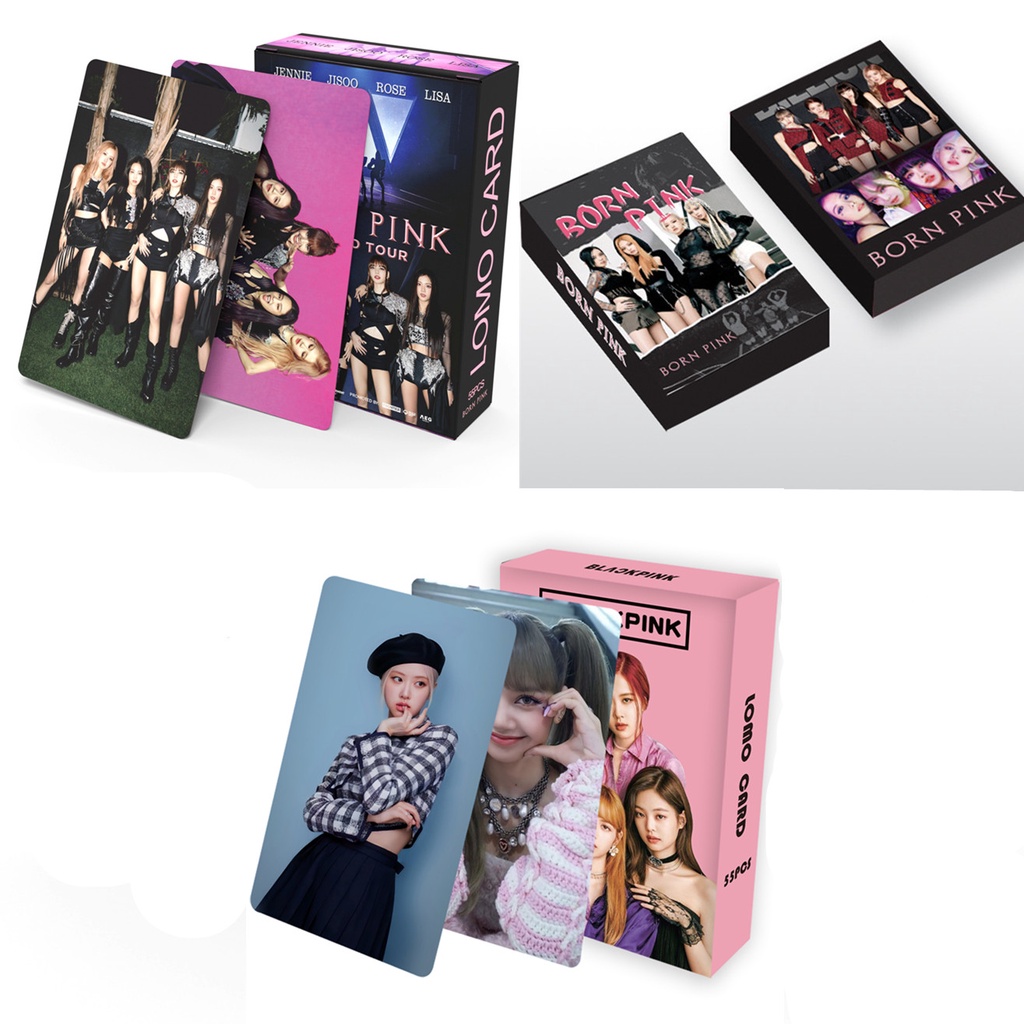 Hộp 55 Ảnh Lomo Card JENNIE JISOO LISA ROSE Nhóm Blackpink