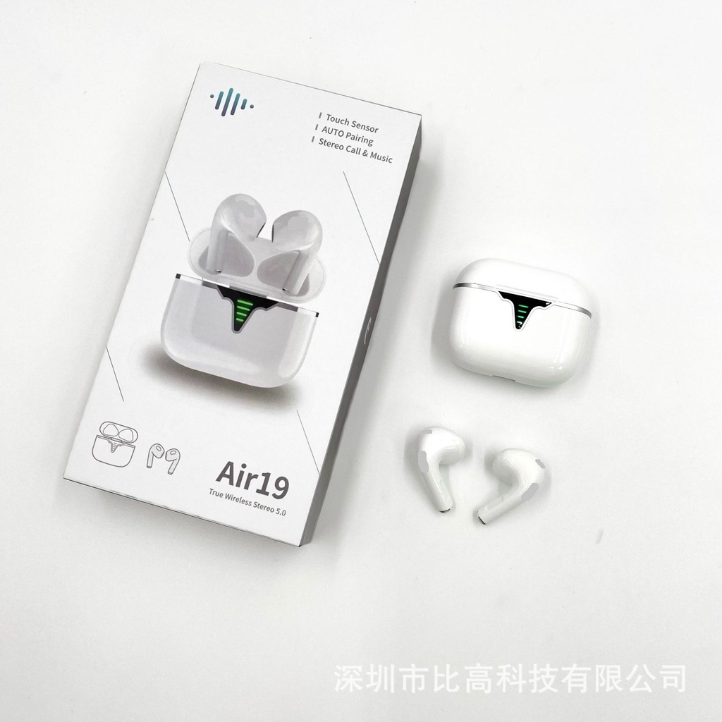 Tai Nghe Bluetooth Air19 Cao Cấp, Dùng Cho Androi, IOS, Laptop, Không Dây Nhét Tai Kết Nối Tự Động - Bảo hành 6 tháng