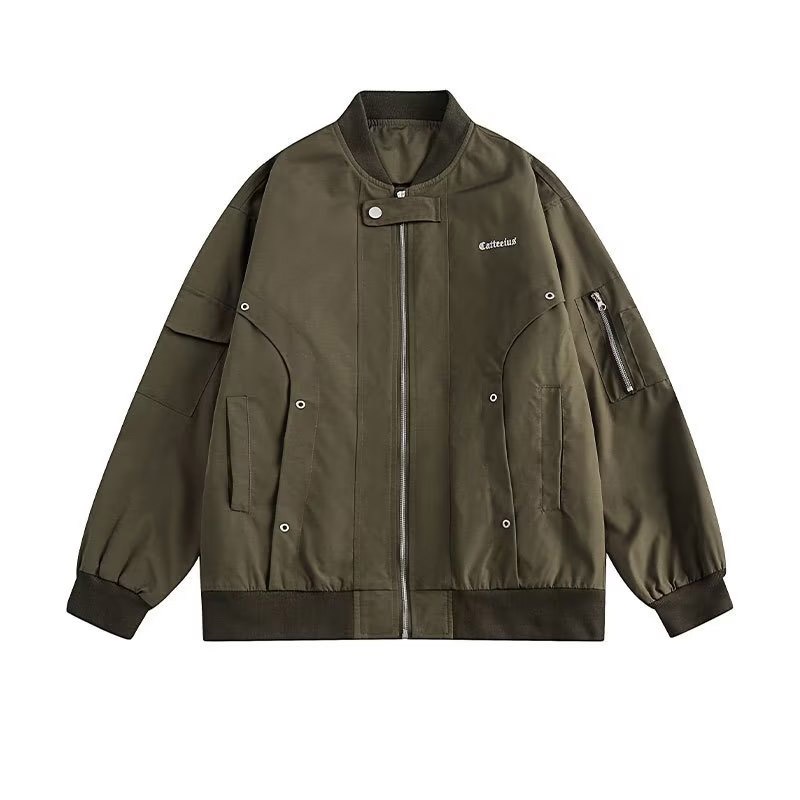 Áo khoác nam ESEA tay dài màu trơn phong cách Harajuku Nhật Bản đơn giản thời trang