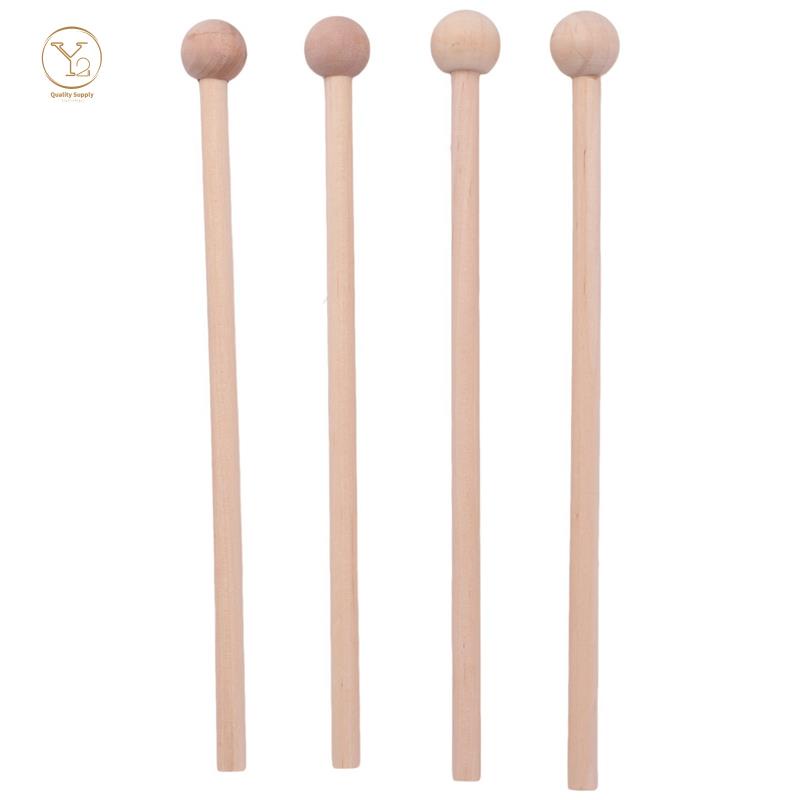 2 cặp gậy gõ vồ gỗ cho chuông năng lượng, xylophone, khối gỗ, glockenspiel và chuông