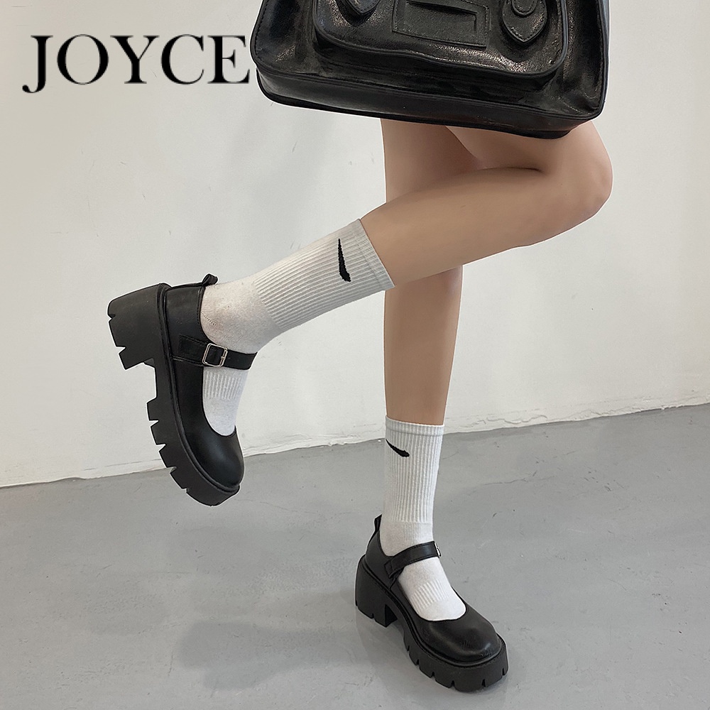 JOYCE Giày Mary Jane Lolita Cao Gót Giày Búp Bê Đế da mềm đế êm thời trang Cho Nữ 080420