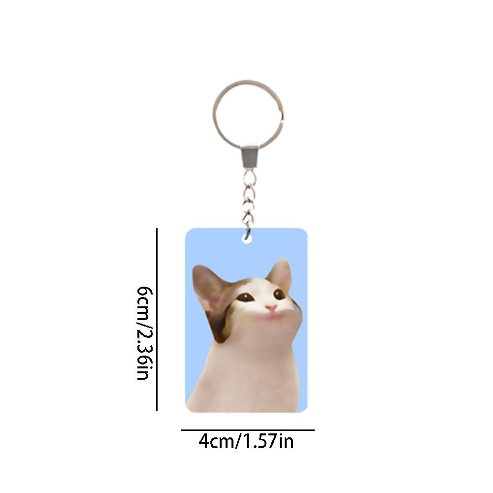 Kiss cat dynamic keychain sáng tạo phiên bản hd dễ thương acrylic kitty mặt dây chuyền móc khóa 3d a9c1