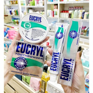 Kem đánh răng eucryl 62g, bột tẩy trắng răng eucryl 50g giúp sạch miệng trắng răng, hơi thở thơm mát