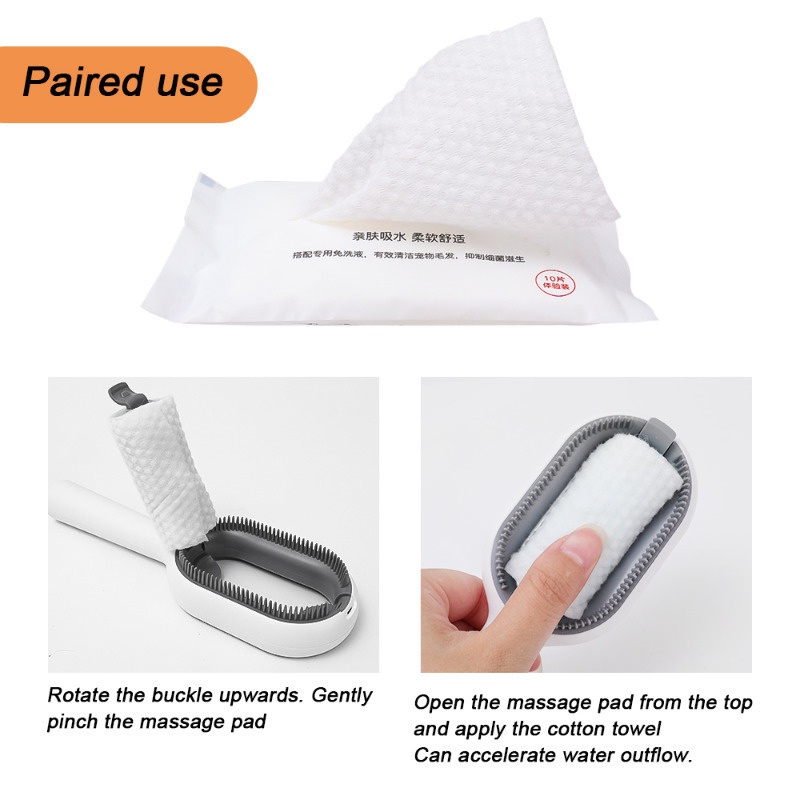 Lược cho chó mèo khăn bông mềm / bàn chải massage nâng cấp / lược tẩy lông khăn lau sạch / bàn chải thú cưng đa chức năng / đồ dùng làm sạch chải lông