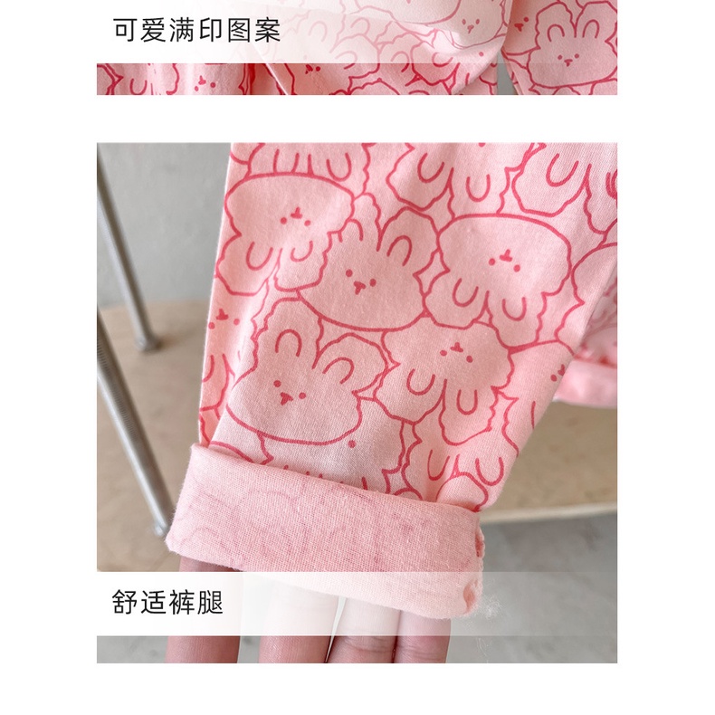 Bộ Đồ Ngủ Bằng Cotton Dài 80-150CM Thời Trang Xuân Thu Cho Bé Trai / Gái