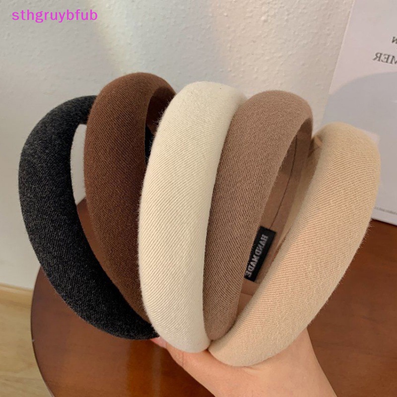 Sthb elegant korean style wide-brimmed sponge headwear headband for fashion girls phụ kiện tóc vn