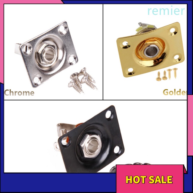 Re square guitar jack plate & socket assembly for tl electric guitar