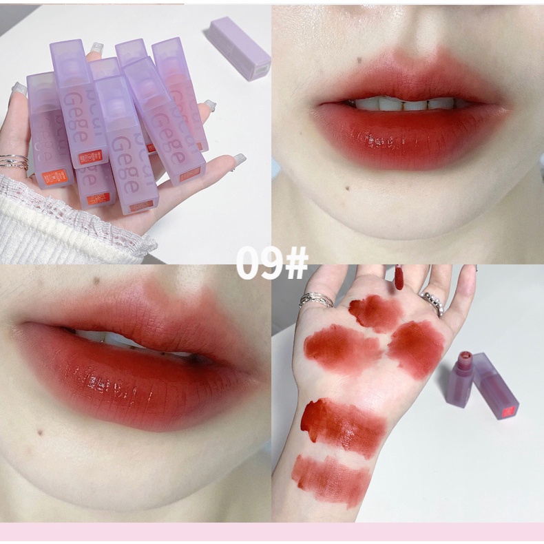 Son Kem Hai Lớp Màu Nhung Lì Lâu Trôi Hình Gấu Gege bear/Son kem lì GEGE BEAR lâu trôi mềm mịn như nhung hàng nội địa Trung,lâu trôi mềm mịn căng mọng Nude Colordiary hot trend