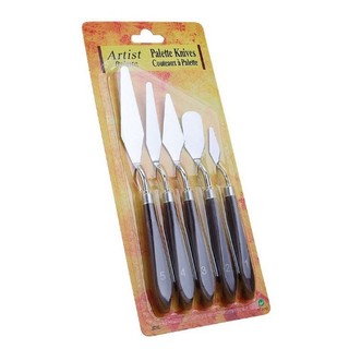 Bộ 5 bay cán nâu trộn màu STL vẽ tranh acrylic, sơn dầu, làm bánh
