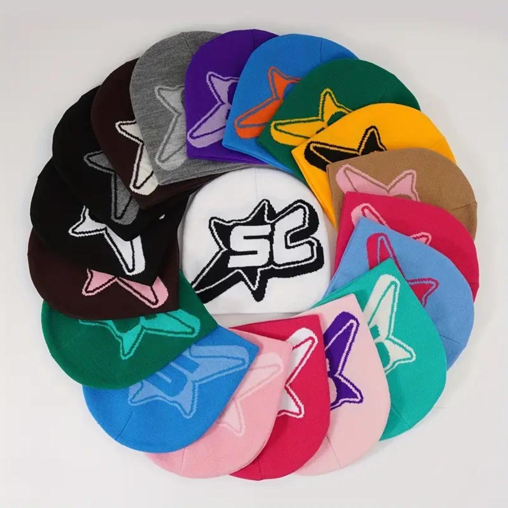 Eonway Mũ hip hop Y2k, mũ dệt kim design sense ins, mũ len dệt kim sành điệu