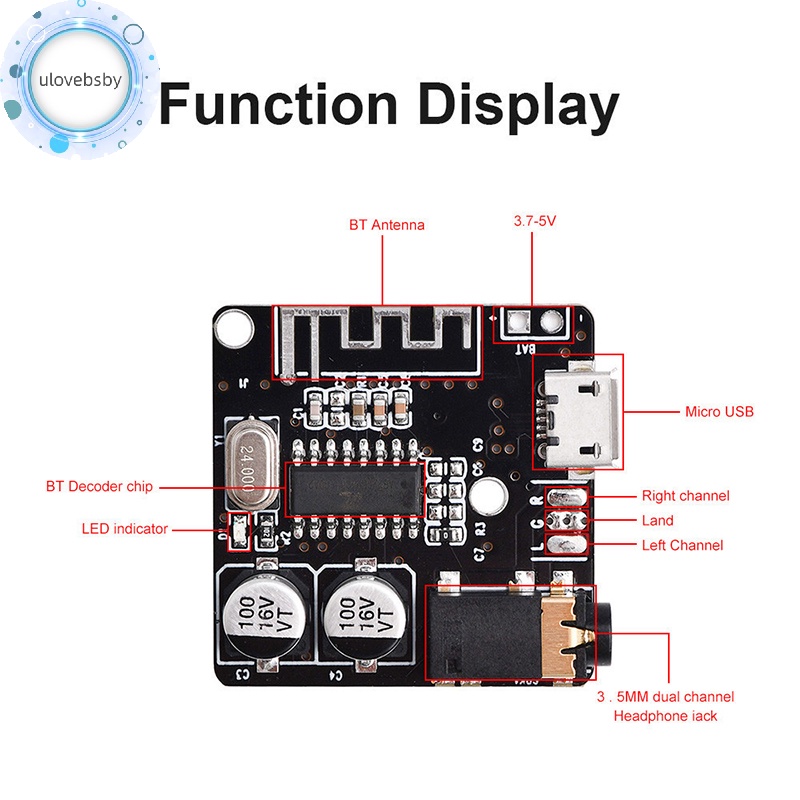 Bảng Mạch Khuếch Đại Âm Thanh ulovebsby vhm-314 bluetooth 4.1 / 5.0 Mạch vn