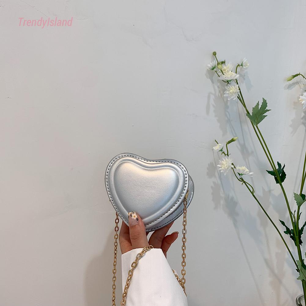 Túi đeo chéo mini mới dành cho nữ cô gái dây chuyền da trái tim túi xách
