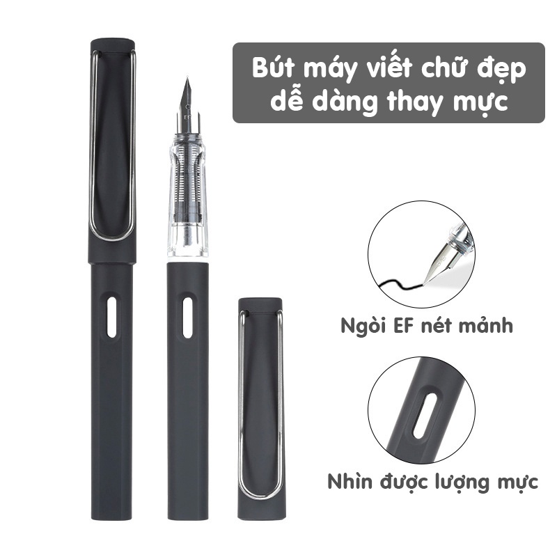 Bút máy viết chữ đẹp luyện nét thanh đậm Resun B96 bút máy ngòi EF nét mảnh dễ thay thế dùng ống mực không cần bơm