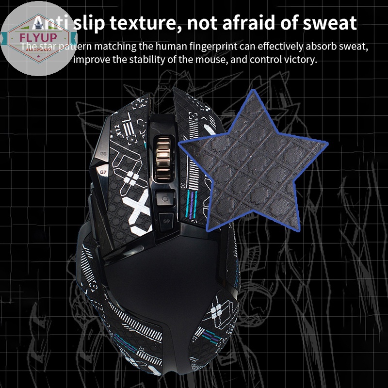 Flyup mouse grip tape skate handmade sticker non slip lizard skin hút mồ hôi cho logitech g502 hero pc gamer diy without mouse vn