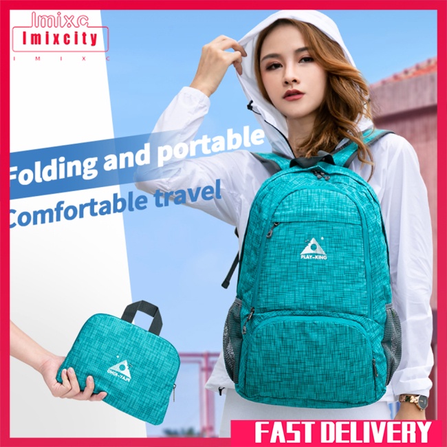 Imixcity ba lô chống thấm nước có thể gập lại du lịch ngoài trời gấp túi nhẹ thể thao đi bộ đường dài phòng tập thể dục mochila camping