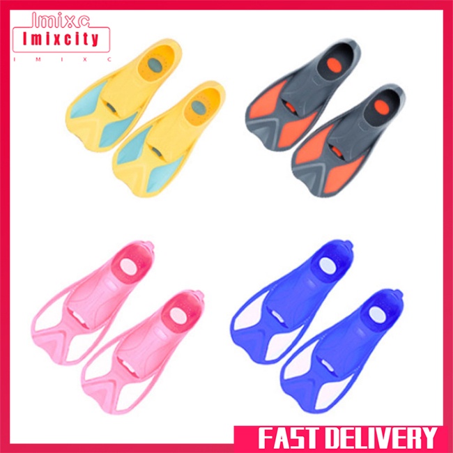 Imixcity 1 đôi vây bơi trẻ em 4 size 30-37 chân chèo ngắn giày lặn thiết bị bơi lặn