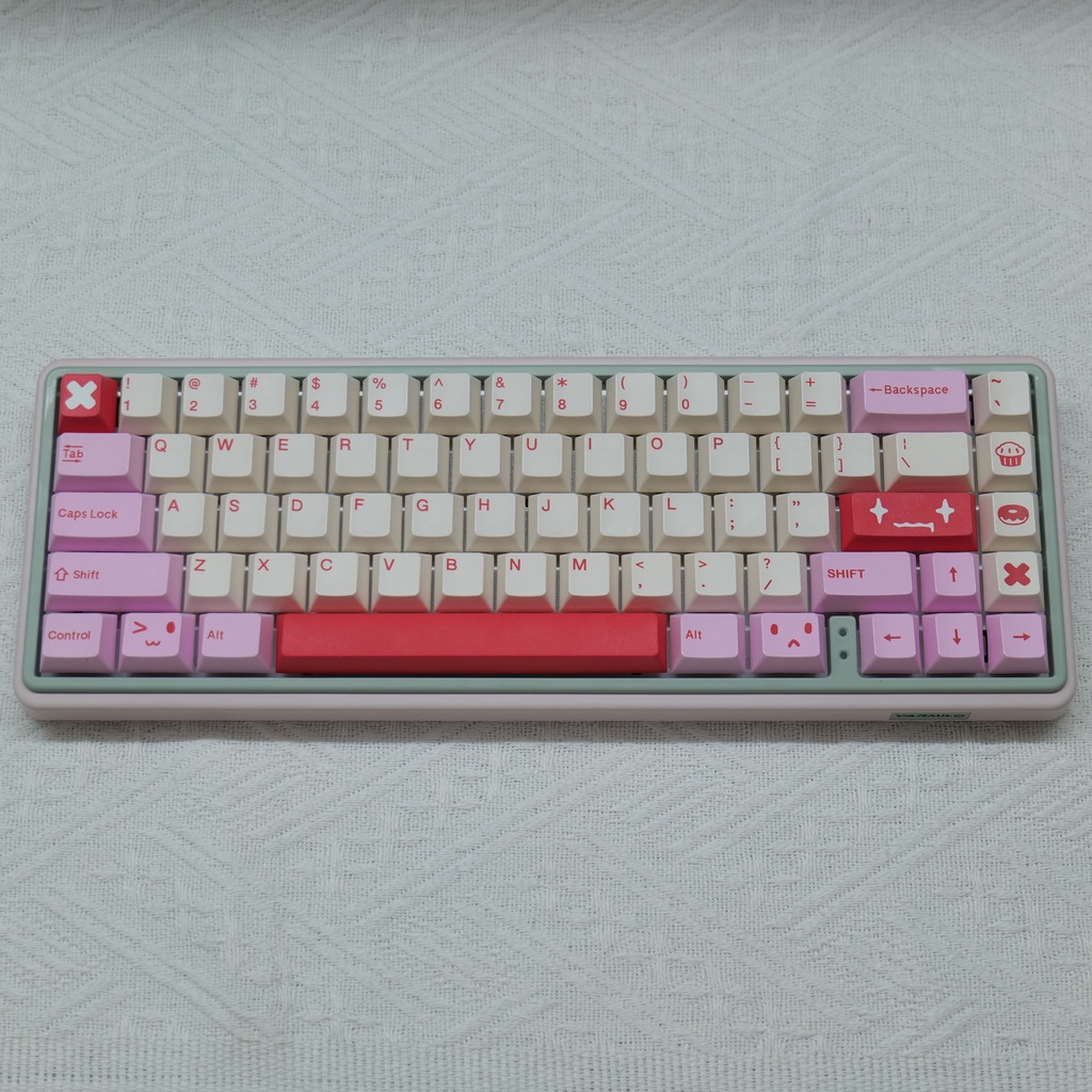 Rim keycaps cherry profile nữ tính màu hồng pbt dye bàn phím cơ phụ keycap