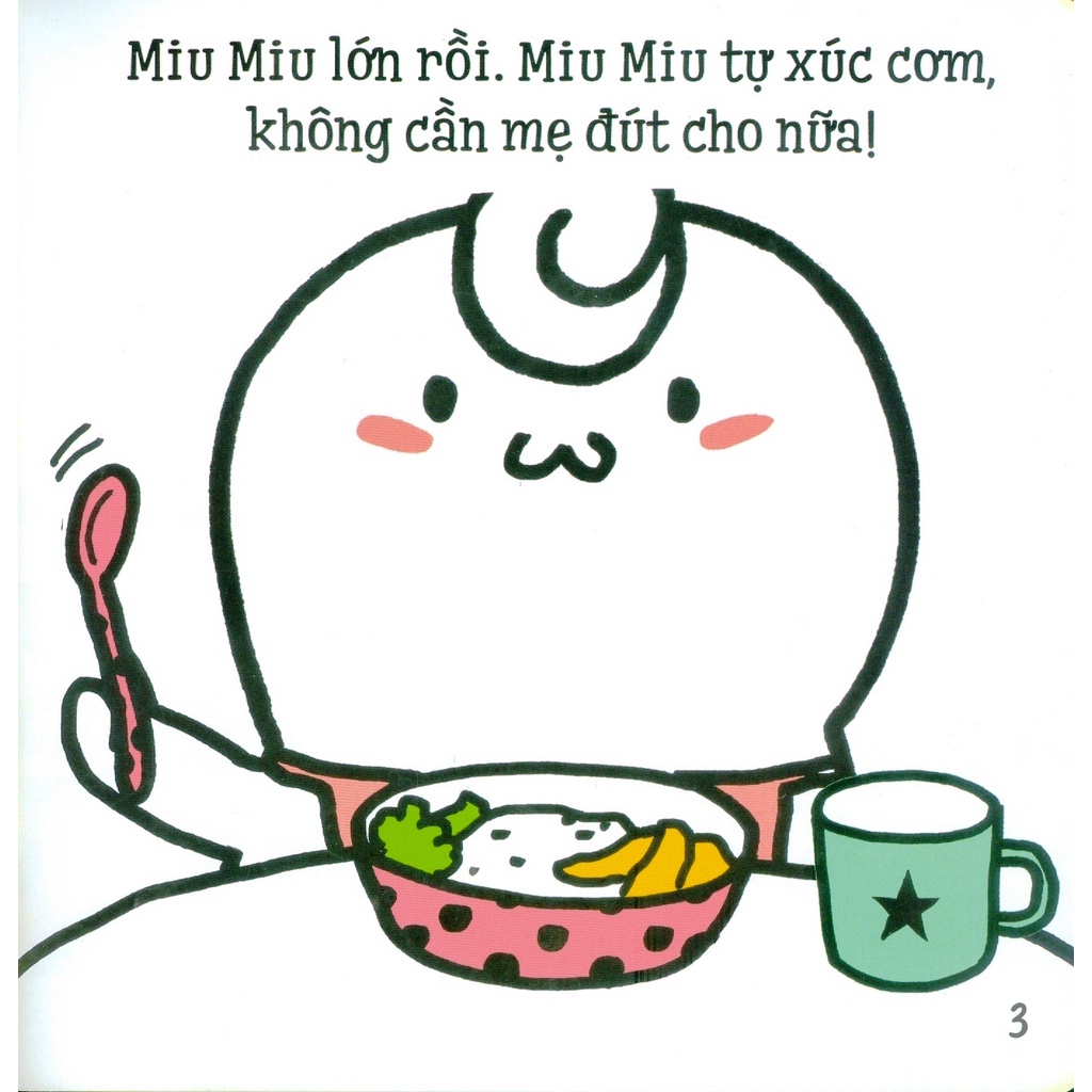 Sách Ehon Kĩ Năng Sống - Tập 21 - Miu Miu Tự Lập - Xúc Cơm Ăn